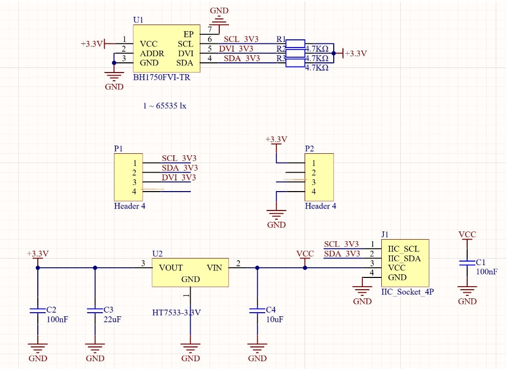 Schematic - M5Stack Dlight Unit - Ambient Light Sensor